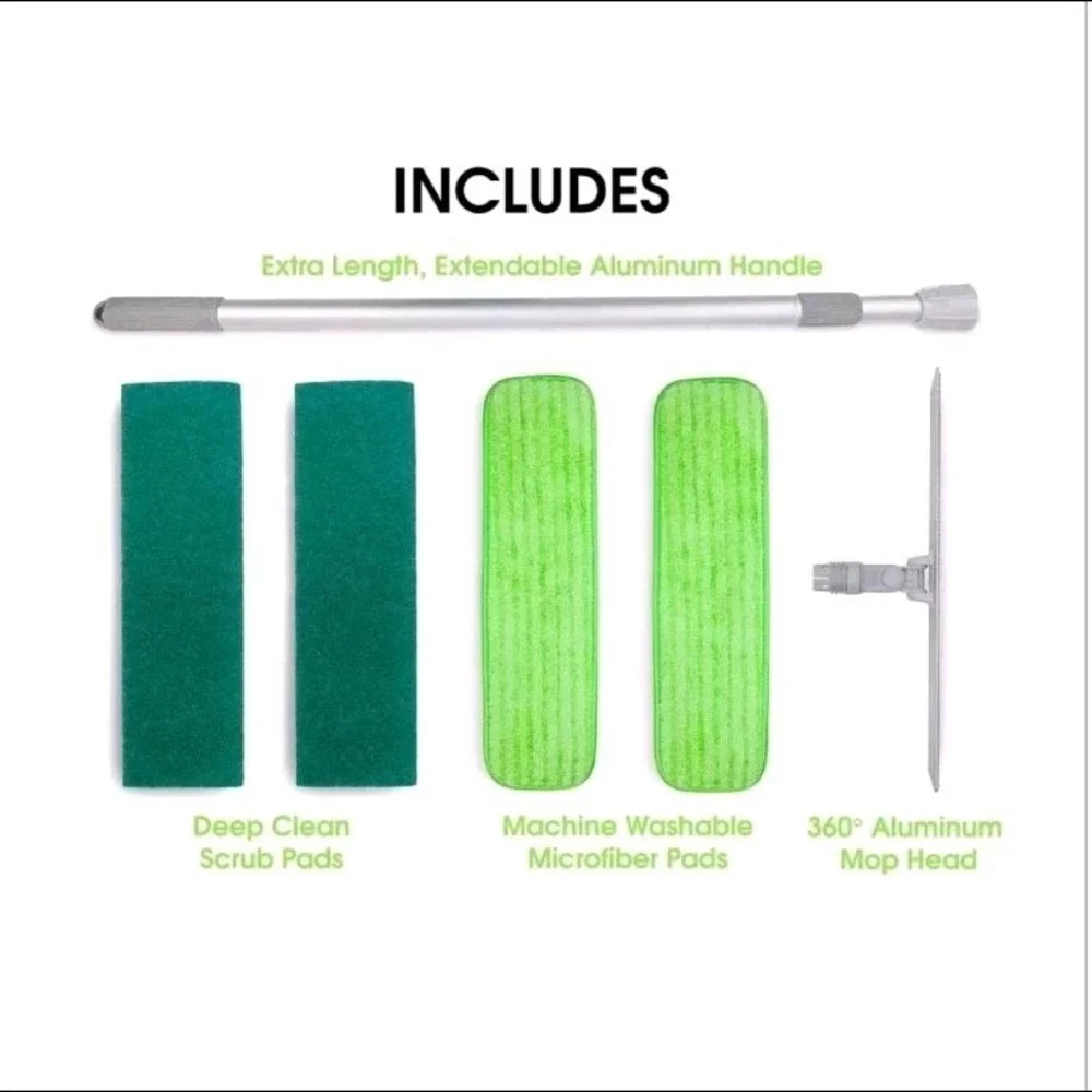 Turbo‎ Mop Microfiber Mop Kit-Tile & Wood Floor 4 Reusable Pads